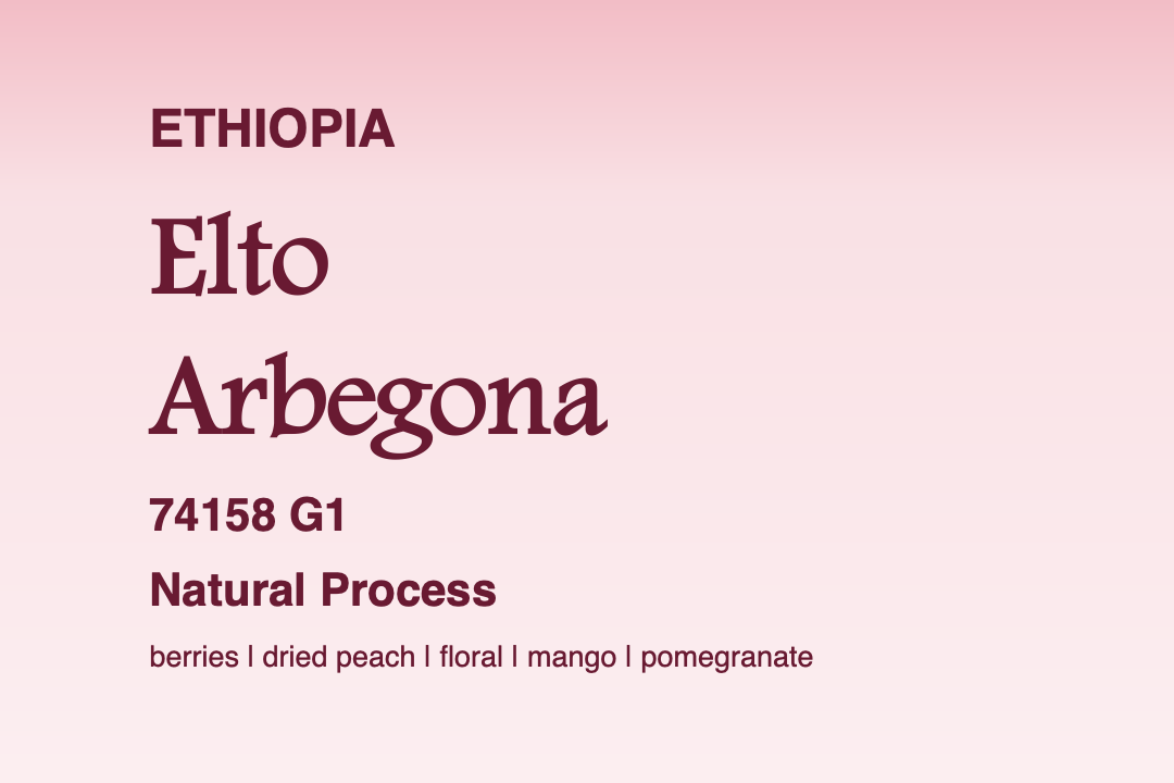 Photo of Ethiopia Elto Arbegona 74158 G1 (Natural) | The Hub Coffee Roaster