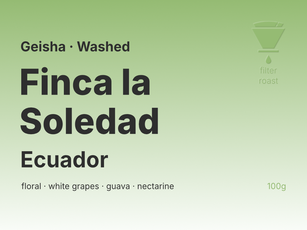 Photo of Ecuador Finca la Soledad Geisha (W)
