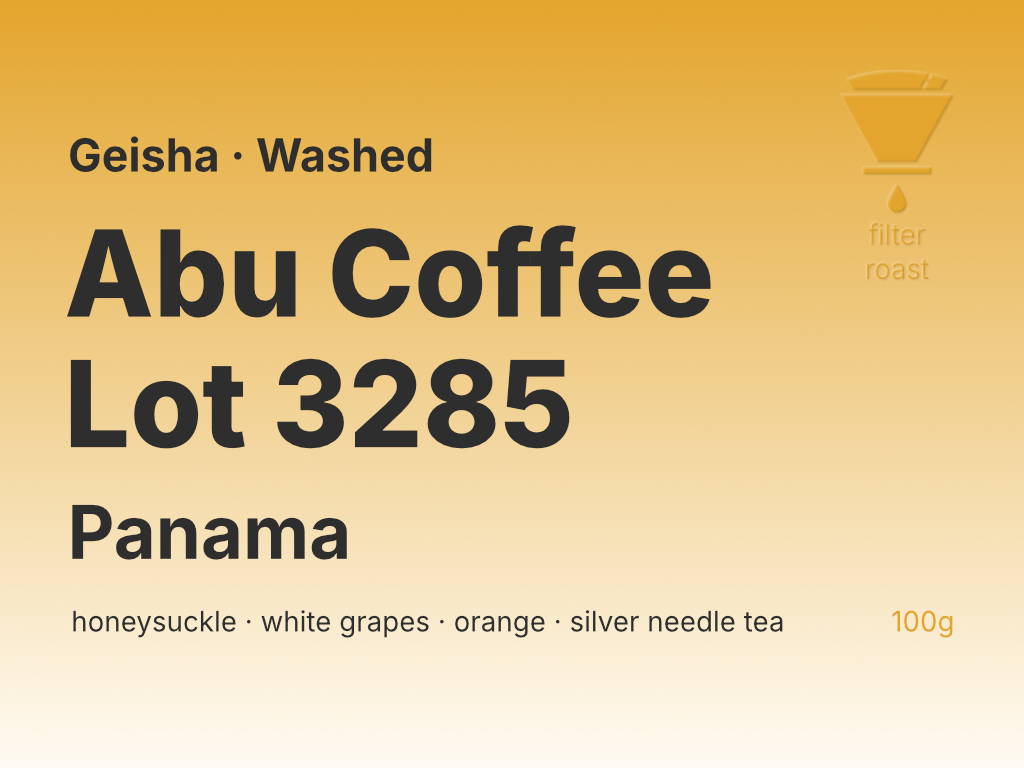 Photo of Panama Abu Coffee Geisha Lot 3285 (W)