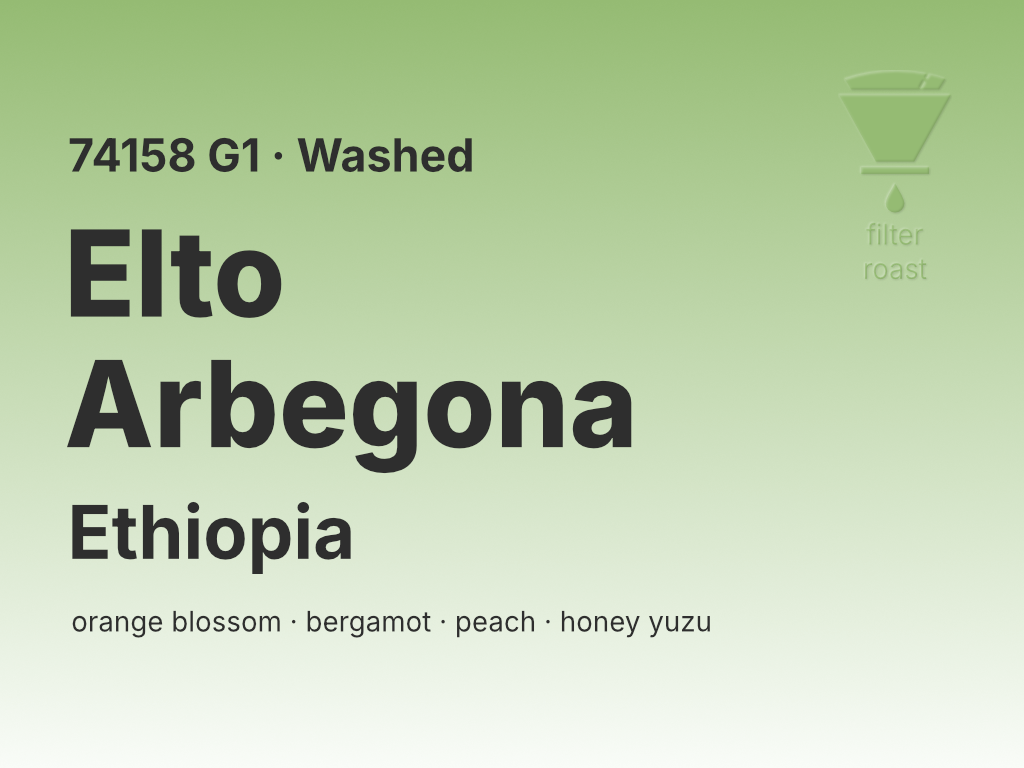 Photo of Ethiopia Elto Arbegona 74158 G1 Washed Process | The Hub Coffee Roaster